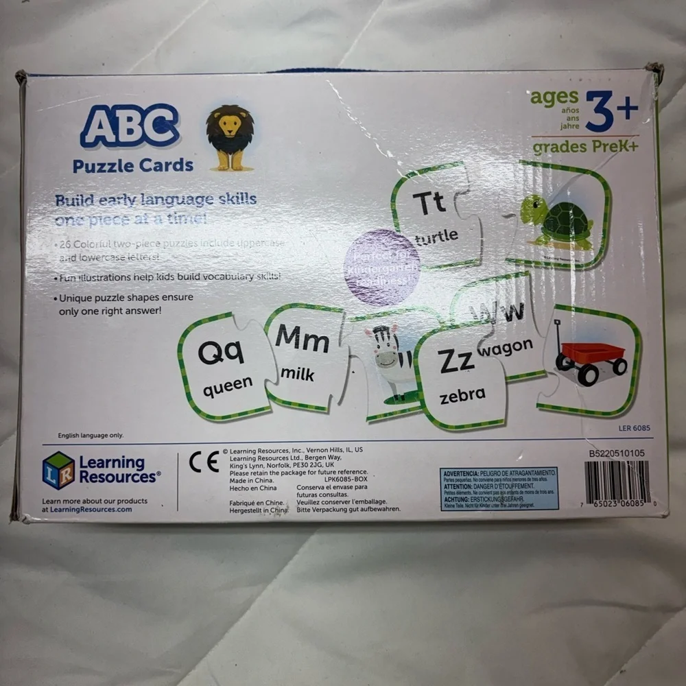 Learning Resources: ABC Puzzle Cards: Age 3+